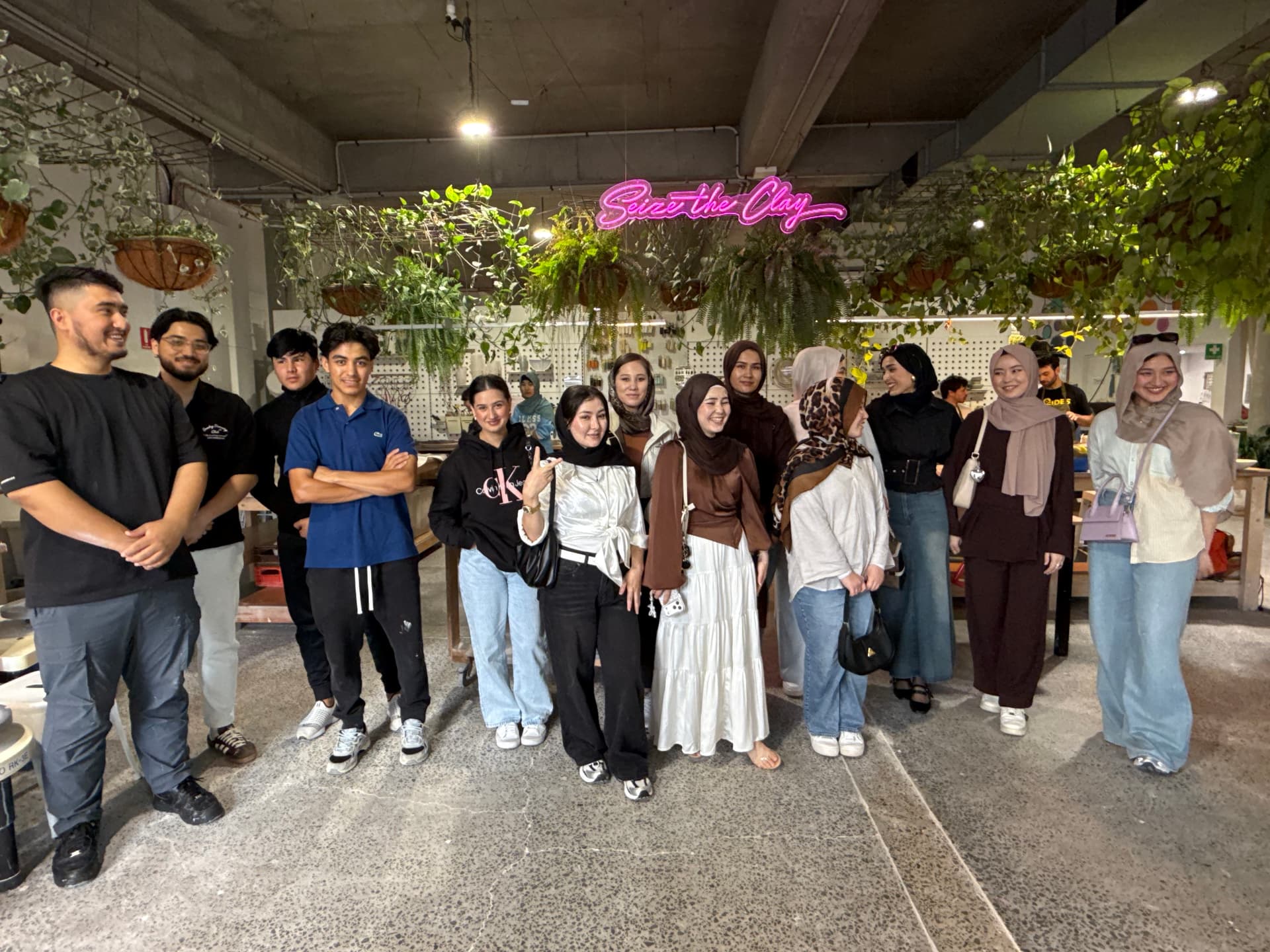 Participants at the Pottery Workshop